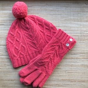 J Crew Wool/Cashmere Blend Hat and Gloves Set